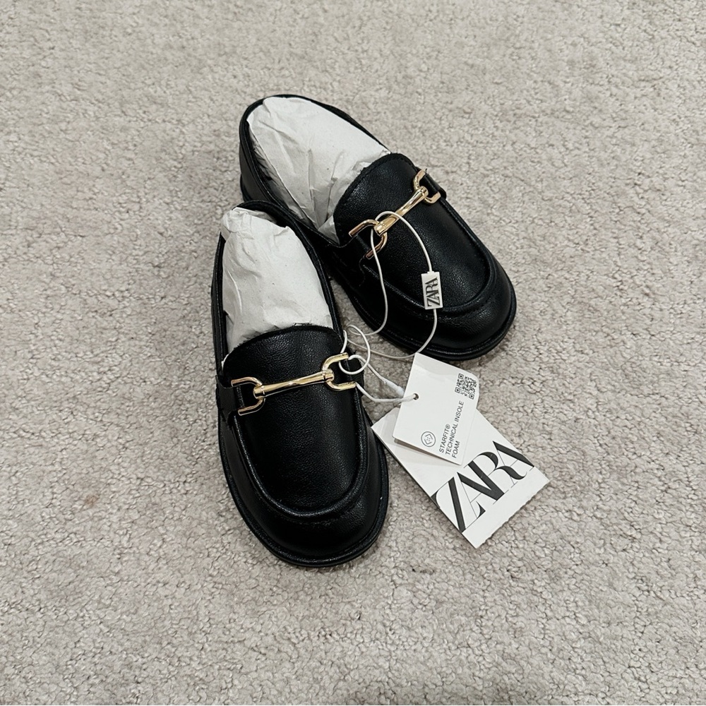 ZARA Girls Loafers Black Size 7